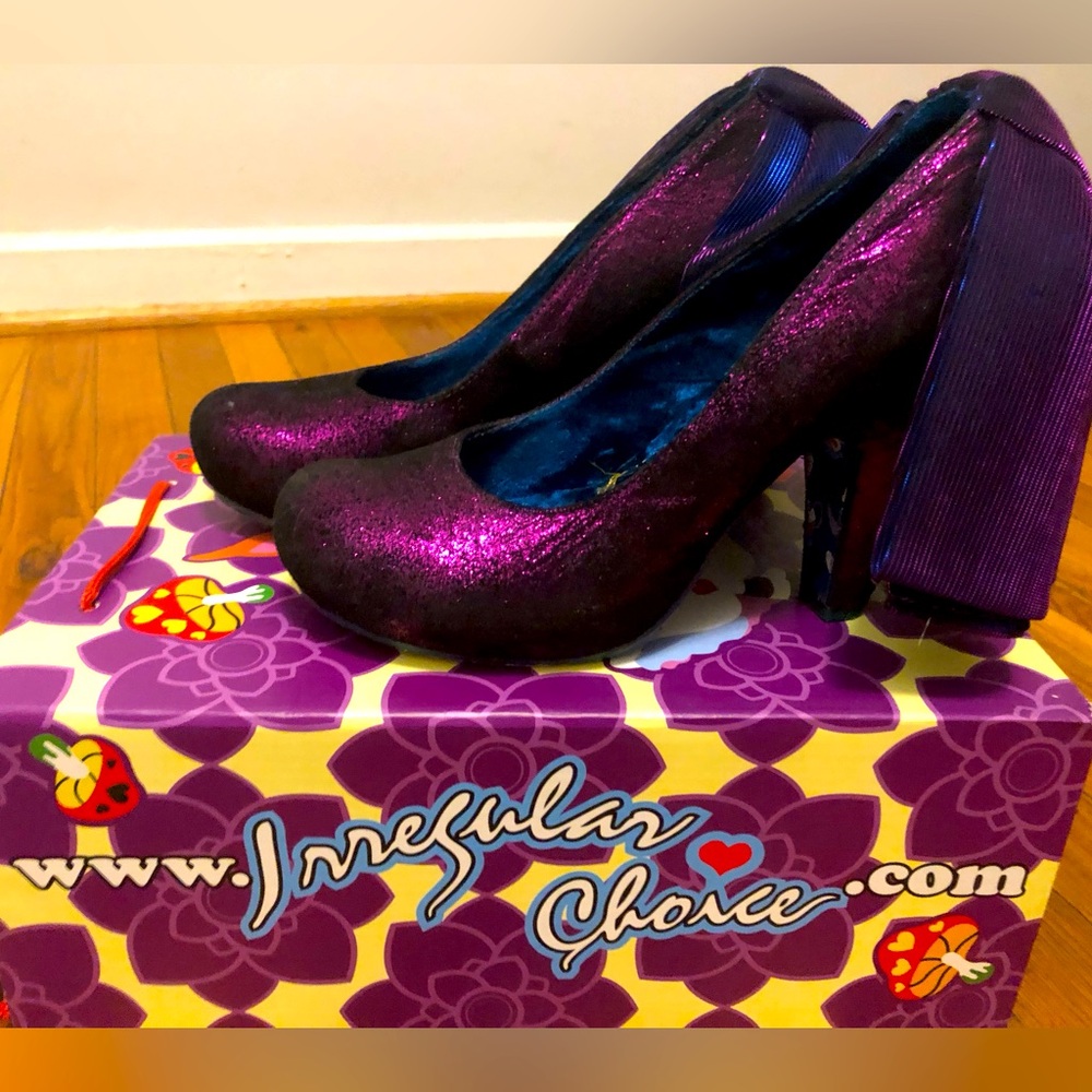 Irregular Choice Sparkle Bow Purple Heels